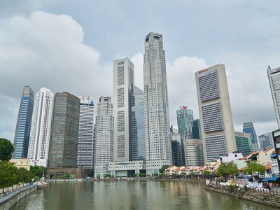 View of Singapore skyline.