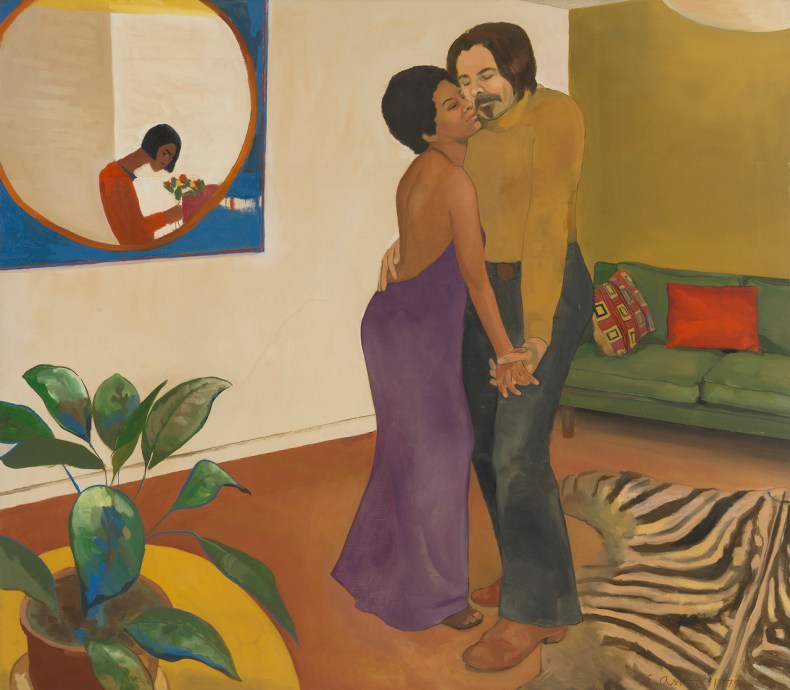 Sandy and Her Husband (1973), Emma Amos. Cleveland Museum of Art