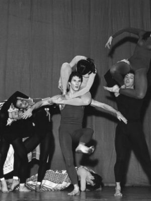 Paul Taylor's dance company rehearsing at the Shaftesbury Theatre in London, November 1964.