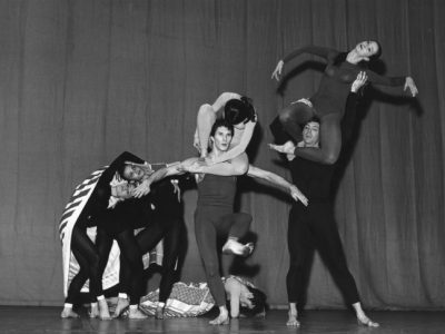 Paul Taylor's dance company rehearsing at the Shaftesbury Theatre in London, November 1964.
