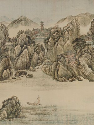 10,000 Miles Along the Yangzi River (detail; 1699), Wang Hui