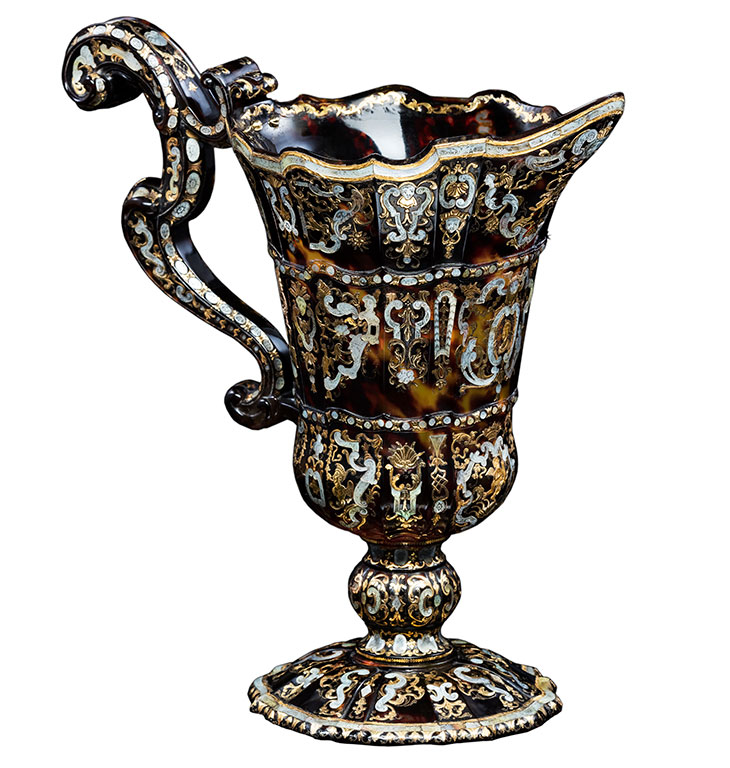 Elaborately shaped ewer with pelmet motifs (c. 1735–34), Giuseppe Sarao.