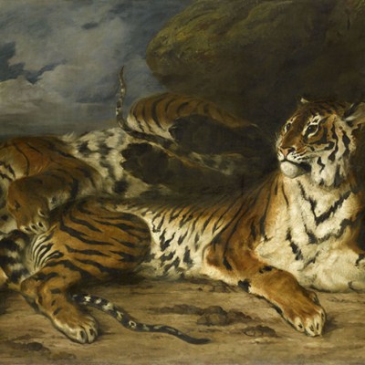 Young Tiger Playing with its Mother, (1830–31), Eugène Delacroix. Musée du Louvre.