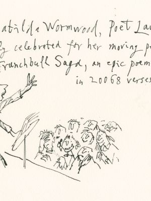 Matilda Wormwood as an astrophysicist, as imagined by Quentin Blake