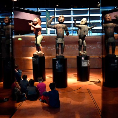 Royal statues from the kingdom of Dahomey (Benin), dating from 1890–92, currently at the Musée du Quai Branly, Paris, photo: Gerald Julien/AFP/Getty Images