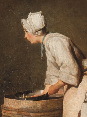 The Scullery Maid (detail; c. 1738), Jean-Siméon Chardin. Hunterian Art Gallery, Glasgow