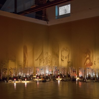 Installation view of ‘The Tables Have Turned’ (2008) by Nalini Malini at Castello di Rivoli Museo d’Arte Contemporanea, Rivoli-Torino in 2018.