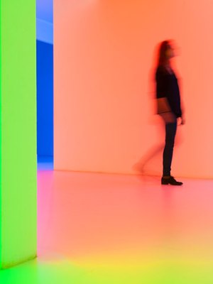Chromosaturation (1965), Carlos Cruz-Diez. Installation view of the exhibition ‘Dynamo, A Century of Light and Motion in Art’ at the Grand Palais, Paris, 2013.
