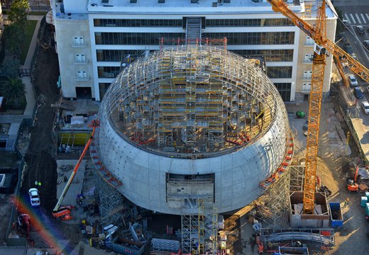 The Academy Museum of Motion Pictures in Los Angeles construction site in November 2018.