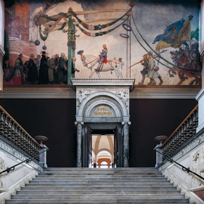 The upper stair hall at the Nationalmuseum, Stockholm.