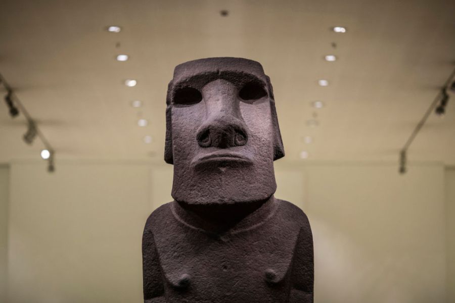 Hoa Hakananai'a, displayed at the British Museum in November 2018.