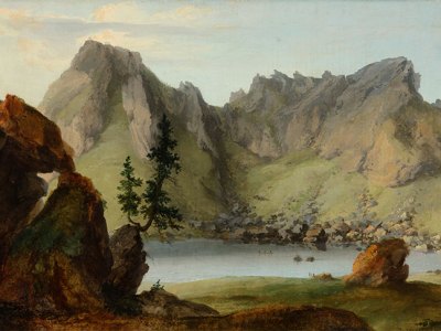 View across Lake Seeberg to the Muntigalm (1778), Caspar Wolf.