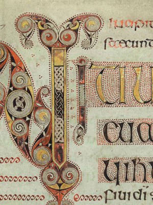 The Book of Durrow (detail; f. 86r) (c. 700), probably Durrow, Co. Offaly, or Iona. Trinity College Dublin