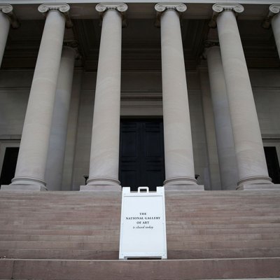 A sign outside the National Gallery of Art in Washington, D.C., on 1 October 2013, during the 16-day US government shutdown of 2013.