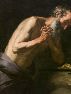 The Penitent Saint Jerome (detail; c. 1650), Bartolomé Esteban Murillo. Museo del Prado