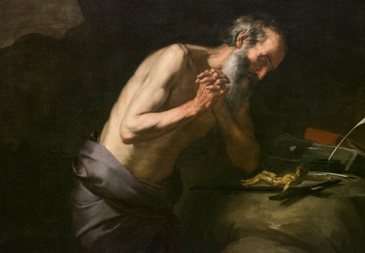 The Penitent Saint Jerome (detail; c. 1650), Bartolomé Esteban Murillo. Museo del Prado