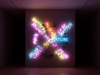 Installation view of ‘Bruce Nauman: Disappearing Acts’ at MoMA PS1, New York, 2018.