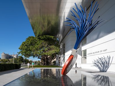 Typewriter Eraser, Scale X (1999) by Claes Oldenburg and Coosje Van Bruggen, installed at the Norton Museum of Art, West Palm Beach.