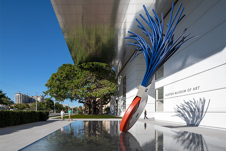 Typewriter Eraser, Scale X (1999) by Claes Oldenburg and Coosje Van Bruggen, installed at the Norton Museum of Art, West Palm Beach.