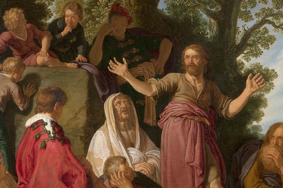 St John the Baptist Preaching (detail; 1627), Pieter Lastman.