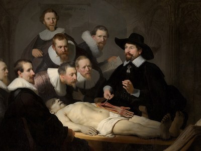 The Anatomy Lesson of Dr Nicolaes Tulp (detail; 1632), Rembrandt Van Rijn. Mauritshuis, The Hague.