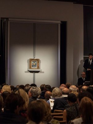 A saleroom in New York during the sales of the Collection of Peggy and David Rockefeller.