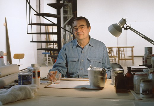 Robert Ryman in his studio in New York in 1999.