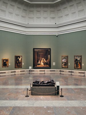 Portraits by Velázquez flanking Las Meninas (1656) in Room 12 of the museum, rehung in 2010