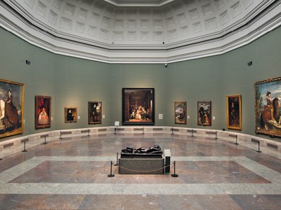 Portraits by Velázquez flanking Las Meninas (1656) in Room 12 of the museum, rehung in 2010