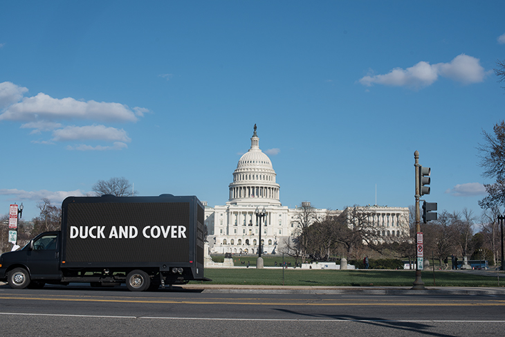 IT IS GUNS (2018), Jenny Holzer, photograph documenting the project in Washington, D.C.