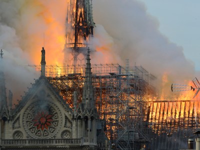 Notre-Dame Cathedral on fire, 15 April 2019.