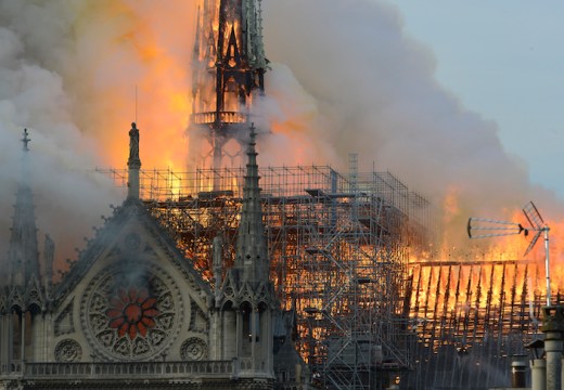 Notre-Dame Cathedral on fire, 15 April 2019.