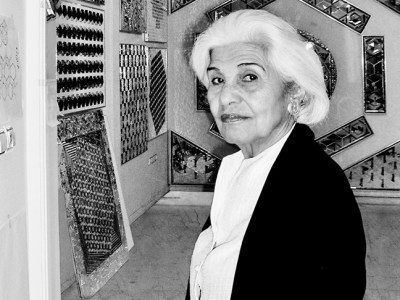 Monir Shahroudy Farmanfarmaian in her studio in Tehran.