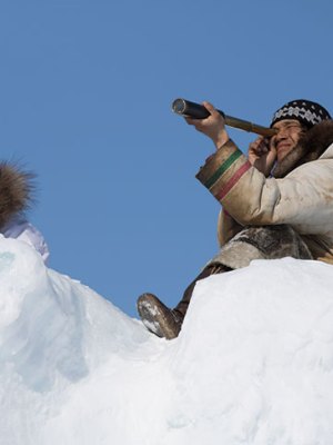 Still from the digital video installation One Day in the Life of Noah Piugattuk (2019), by Isuma, the central work in the Canadian Pavilion at the 2019 Venice Biennale.