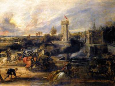 Tournament in Front of Castle Steen (1635–37), Peter Paul Rubens.