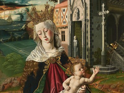 Triptych of the Virgin of Montserrat (detail; c. 1470–75), Bartolomé Bermejo.