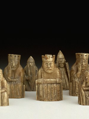 The 11 Lewis chess pieces owned by the National Museums Scotland. Photo: © National Museums Scotland