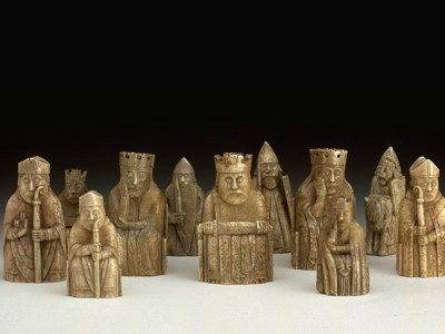 The 11 Lewis chess pieces owned by the National Museums Scotland. Photo: © National Museums Scotland