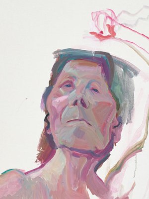 Self-portrait with Brush (detail; 2010–13), Maria Lassnig.
