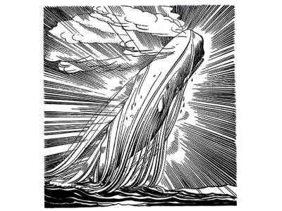 Moby Dick Transcendent (1930), Rockwell Kent, illustration for the Lakeside Press edition of Moby-Dick.