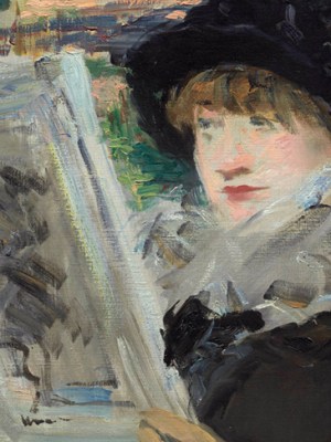 Woman Reading (detail; c. 1880–81), Édouard Manet. Art Institute of Chicago