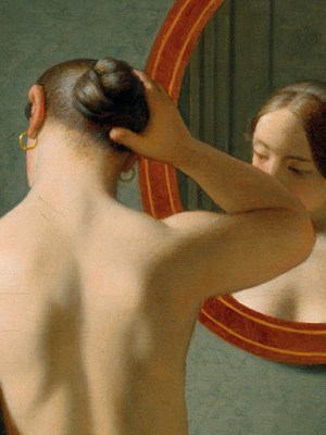 Woman Standing in Front of a Mirror (detail; 1841), C. W. Eckersberg.