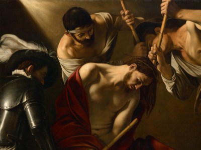 The Crowning with Thorns (detail; c. 1603), Caravaggio.