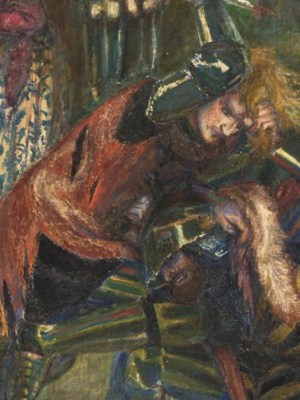 The Death of Breuse sans Pitié (detail; 1857; retouched 1865), Dante Gabriel Rossetti.