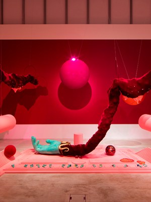 Installation view of DC Semiramis (2019) by Tai Shani at the Turner Prize exhibition at Turner Contemporary, Margate. Photo: David Levene; © Tai Shani