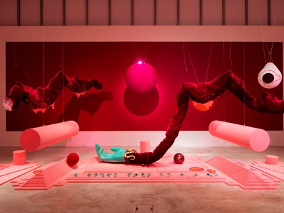 Installation view of DC Semiramis (2019) by Tai Shani at the Turner Prize exhibition at Turner Contemporary, Margate. Photo: David Levene; © Tai Shani