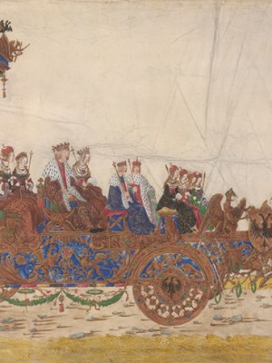 The triumphal car of the Emperor with his family (detail), from Triumphal Procession of Emperor Maximilian I (c. 1512–15), Albrecht Altdorfer. Albertina Museum, Vienna