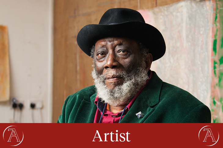 Frank Bowling, photographed in his studio in London for Apollo in April 2017. Photo: © Alastair Levy