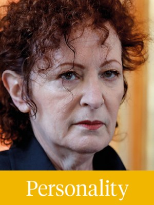 Nan Goldin photographed at the Palace of Versailles in May 2019.