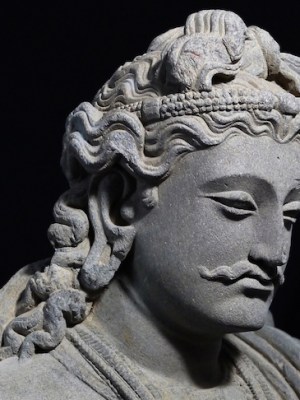 Standing schist Boddhisattva (detail; 2nd–3rd century AD), northwest Pakistan